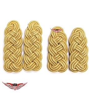 KEW Eco-Friendly Vintage Gold Customizable <b>Braided</b> Shoulder Board Bullion Wire Thread Epaulettes <b>Accessory</b> - Product Image 1