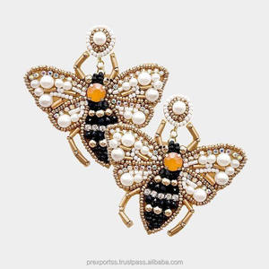 Pendientes de Aro con Cuentas Hechos a Mano, Diseño de Abeja, Unisex, Estilo Vintage, para Fiestas, Joyería con Insectos, Venta al Por Mayor, Novedad 2025 - Product Image 3