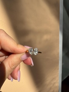 Bague en diamant de laboratoire Toi et Moi de 2,00 carats, or 14 carats, coupe poire et ovale, pour femme, certifiée IGI, luxe - Product Image 3