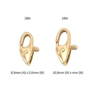 ตัวล็อกทองคำแท้ 18k จาก Murao Japan อุปกรณ์ตกแต่งเครื่องประดับทองคำแท้ Au750 ตัวล็อกแบบก้ามปู ทองคำคุณภาพสูง ทองคำแท้ - Product Image 4