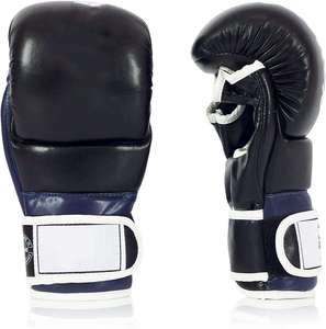 Precio de fábrica Cuero PU Punzonado Lucha Artes marciales mixtas Guantes Logo impreso XXL punzonado guantes de lucha - Product Image 1