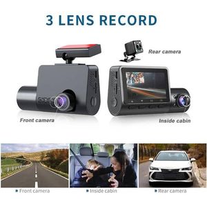 Dash Cam a 3 Canali con Telecamere 1080p + 1080p + 480p, Tre Obiettivi Grandangolari con Campo di Monitoraggio di 140 Gradi + 140 Gradi + 130 Gradi - Product Image 5