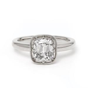 Wholesale 1.5ct <b>Old</b> Mine Cut Lab Grown Diamond IGI Certified 14K Solid White Gold Ring for Women Luxury Basket <b>cushion</b> ring - Product Image 4