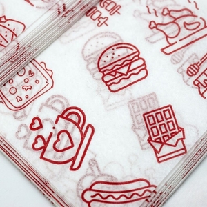 Feuilles de papier sulfurisé imprimé pour l'emballage alimentaire (légumes et produits non-végétaliens) – Résistantes à l'huile, anti-graisse, hygiéniques - Product Image 3