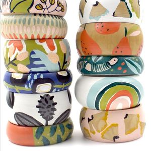 Handmade Classic Resin <b>Bangles</b> & <b>Bracelets</b> Women's Round Daily Wear Fashion Jewelry - Product Image 1