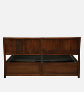 Cama tamaño queen de madera maciza de mango con acabado en caoba y almacenamiento hidráulico - Product Image 4