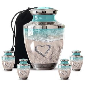 Ocean Sand European Style Memorial Urn Personalized Customizable <b>Keepsake</b> Cremation <b>Ash</b> Urn Engraved Glass Drawstring Bag - Product Image 3