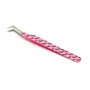 Premium Pink Stainless Steel Eyelash Tweezers with Closed Tip, Custom Branding & Packaging, Wholesale Beauty <b>Tool</b> - Product Image 1
