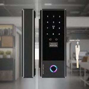 Fox Domotics FDHL-A9-B-BLE <b>Bluetooth</b> Glass Door Lock with Fingerprint, TTLock App, RFID & Doorbell Function - Product Image 2