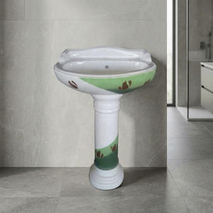 Lavabo sur pied en céramique Vinus pour projets hôteliers et de villas de luxe - Product Image 2