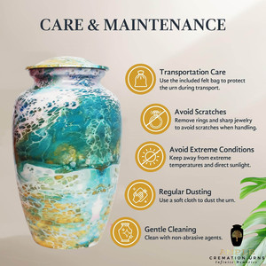 โกศบรรจุอัฐิอะลูมิเนียมดีไซน์ลายมหาสมุทรสำหรับผู้ใหญ่ สไตล์ยุโรปอเมริกัน ทนทาน เป็นมิตรกับสิ่งแวดล้อม ปรับแต่งได้ตามต้องการ - Product Image 2