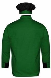 เสื้อเชฟปักลายมือทำสไตล์ยุคกลาง สีเขียว ผ้าโพลีเอสเตอร์ทอ พร้อมหมวก แขนยาว งานฝีมือคุณภาพสูง สำหรับตกแต่งบ้าน - Product Image 2