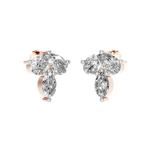 Boucles d'oreilles en forme de grappe de diamants naturels pour femmes 14k/18k Gold Pear Marquise Cut IGI Certified Stylish Trendy Design Wedding Gift - Product Image 2