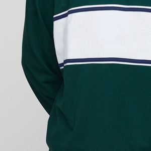 เสื้อรักบี้คุณภาพดีรุ่นใหม่ ระบายอากาศได้ดี กันยับ สีทูโทน กระดุม 3 เม็ด ผ้าฝ้าย 100% แขนยาว ลายทาง - Product Image 2