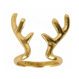 Vente chaude Métal Or Bois Serviette Anneau Durable Écologique Antique Fête De Mariage Festive Décor À La Maison À Manger Vaisselle - Product Image 2