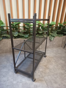 Metal Foldable Three-Layer Spice Storage Shelf Space Saving Home Furniture Living Room No Assembly Required - Product Image 2