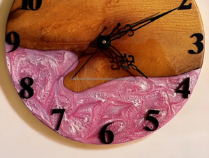 นาฬิกาแขวนผนังทำด้วยไม้ที่มีเรซินอีพ็อกซี่สินค้ายอดนิยมใหม่ขนาดออกแบบที่เป็นเอกลักษณ์ปรับแต่งได้ตามต้องการจากโรงงานเวียดนาม - Product Image 4