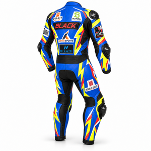 Combinaison de moto en cuir pleine fleur de vache personnalisée avec protections homologuées pour la course, protection corporelle, combinaison de pilotage sur circuit OEM BMS-0002 - Product Image 4