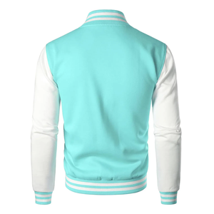 Wholesale Men's Letterman Varsity <b>Jackets</b> with Wool Body and <b>Leather</b> Sleeve Stand Collar <b>Winter</b> Chicago <b>jackets</b> - Product Image 2