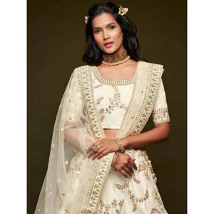 Conjunto de Lehenga Choli Festivo de Seda Bordada para Mujer Talla Grande - Product Image 2