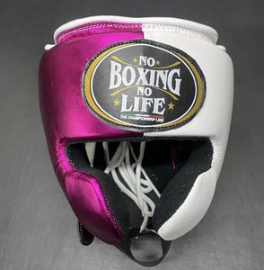 Ensemble de gants de boxe personnalisables blancs et roses à lacets, protège-joues, protège-tête, protège-gland, respirant, léger, en cuir PU, pour adulte - Product Image 6