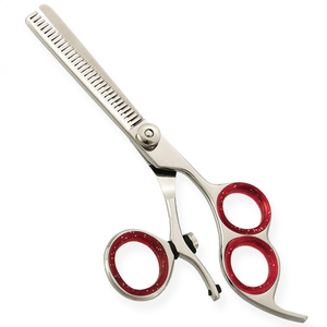 Professional Stainless Steel Hair Thinning Scissors with Purple Handles and Gold Pivot – Salon <b>Barber</b> Shears for Texturizing and - Product Image 6