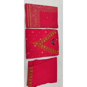 ด้ายเรยอนแฟชั่นพิมพ์ด้านบนด้านล่างพร้อมสีแดง dupatta - Product Image 2