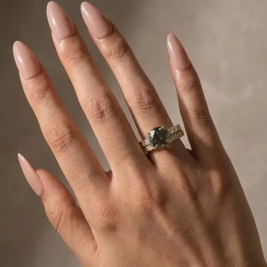 Luxury Design 925 Sterling Silver Green Moissanite 4CT Round Cut Engagement <b>Ring</b> <b>Promise</b> <b>Ring</b> For <b>Women</b> with VVS Clarity. - Product Image 4
