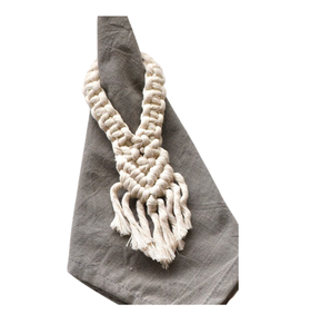 Solid Theme Cotton Handmade Woven Napkin Ring Table Decor Wedding Accessories Macrame <b>Decoration</b> Napkin Ring for Party Events - Product Image 6