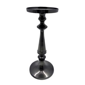 เชิงเทียนแบบเดี่ยวดีไซน์คลาสสิกทำด้วยมือที่วางเทียนทำจากไม้อลูมิเนียมสูงที่วางเทียนชุบนิกเกิลสีดำ - Product Image 1