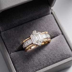 Anillo de Diamantes con Corte Hexagonal de Formas Elegantes, 1.01CT, Cultivado en Laboratorio, con Oro Amarillo de 14k, para Fiestas y Ocasiones Especiales, Clásico y Encantador para Ella - Product Image 3