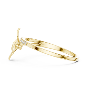 Anillo de oro macizo de 14k para mujer con diamante de corte redondo minimalista de diseño único con forma de flor, ideal para regalo, compromiso, aniversario, boda. - Product Image 2