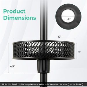 Ombrellone da Patio Regolabile con Vassoio Portabevande - Arredamento da Esterno e Basi - Product Image 4