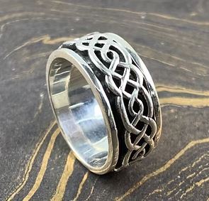 <b>Mens</b> Celtic Knot <b>Ring</b> 925 <b>Silver</b> Wide Band Vintage Pattern Wedding <b>Ring</b> Handmade Jewelry Supplier <b>Mens</b> <b>silver</b> <b>rings</b> - Product Image 3