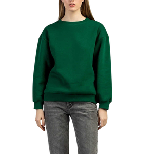เสื้อสเวตเชิ้ตคอกลมสีเขียวแบบยูนิเซ็กซ์ ทรงปกติ สีพื้น ผ้าถัก 100% คอตตอน สวมใส่สบายๆ สำหรับฤดูใบไม้ร่วง แขนยาว - Product Image 2