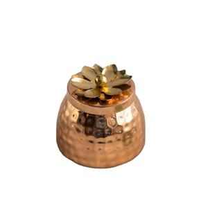 Tarro de vela de cobre de Metal hecho a mano indio, último diseño martillado, vela profunda, tarro de vela de cera votiva Con estañado para decoración de luz del hogar - Product Image 1