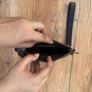 2025 nouvelle grande capacité Western en cuir véritable bracelet en cuir de vachette gravé au Laser gland pochette à fermeture éclair longue fermeture éclair téléphone portable - Product Image 6