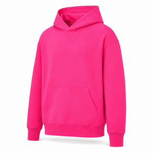 Sudadera con Capucha Premium Rosa Intenso sin Cordones, Corte Regular, Unisex, de Algodón y Felpa, Secado Rápido, Transpirable, Estilo Urbano, con Bolsillo Canguro - Product Image 3