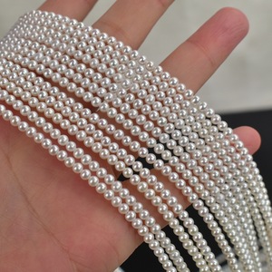 สร้อยคอมุกน้ำจืดธรรมชาติทรงกลมขนาด 3 มม. สีขาวนวล พร้อมไข่มุกเม็ดเดี่ยวแบบหลวม สำหรับงาน DIY ขายส่งจาก Zhuji Pearl - Product Image 1