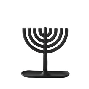 Ménorah personnalisée noire pour la maison, les villas, éclairage de table, utilisation décorative, porte-bougie Hanouka. - Product Image 1