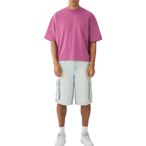 T-shirt surdimensionné court à épaules tombantes en coton biologique 100 % personnalisé avec logo, coupe ajustée, 280 g/m², vente en gros - Product Image 2