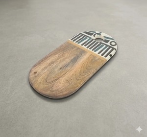 Tabla de servir de madera con patrón de mármol, tabla de cortar reutilizable, fácil de limpiar, tabla de cortar para cocina - Product Image 6