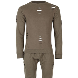 <b>Top</b> Quality Wholesale Men's Distressed Tracksuit Solid Color Latest Casual Use Breathable Stylish Customized Men's Tracksuit - Product Image 4