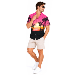 <b>Mens</b> Tropical Resort Apparel Custom Printed <b>Beach</b> <b>Shirt</b> Breathable Lightweight Holiday Summer Travel Fashion Collection - Product Image 4