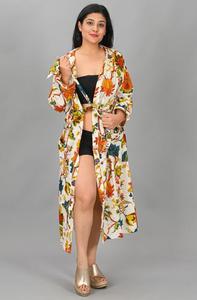 Albornoz Multicolor Cómodo y Largo Tipo Kimono, Ligero, para Hoteles de Alta Gama, Natación, Uso en Casa o Playa, para Mujer - Product Image 3