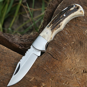 Cuchillo Plegable de Acero Inoxidable Hecho a Mano con Hermosa Mango de Hueso, Cuchillo de Supervivencia Personalizable, Herramientas para Hombre - Product Image 2