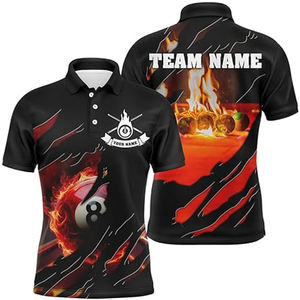 Maillots de billard/snooker personnalisés en gros pour hommes, imprimés par sublimation, respirants, grande taille, séchage rapide - Product Image 1