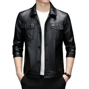 Personalizable Otoño Invierno chaqueta de cuero de negocios para los hombres de invierno de la motocicleta PU Abrigo con OEM Logo Diseño Tela de lona - Product Image 3
