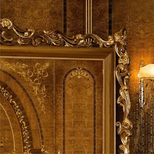 Luxury Traditional Classic Solid Wood <b>Wardrobe</b> Walnut Veneer Marquetry Inlay Gold Carving Closet Premium Bedroom Furniture - Product Image 4