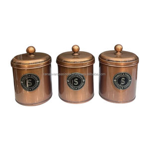 Juegos de almacenamiento de café y azúcar de cobre puro de alta calidad estándar Variedad de diseños y tamaños a precios de mercado - Product Image 5